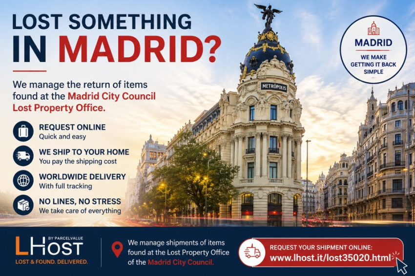 Hai perso un oggetto a Madrid? Con LHost puoi riceverlo direttamente a casa